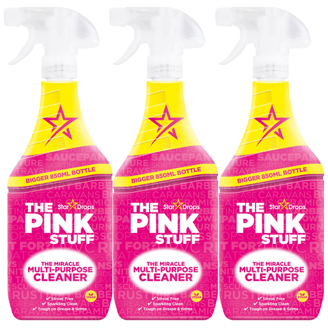 The Pink Stuff Multi Purpose Cleaner Powerful All-Purpose Cleaning Solution for Kitchen Bathroom Household Surfaces Tough on Stains Gentle on Surfaces Easy Rinse Formula 850ml X3
