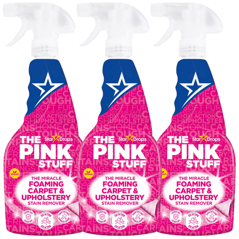 The Pink Stuff Ultimate Carpet Upholstery Cleaner for Stains Odors Eco-Friendly Formula Safe for All Fabrics Fast-Acting Stain Remover Deep Clean 500ml X3
