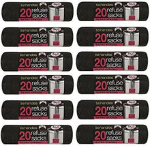 Tidyz Drawstring Refuse Trash Bin Garbage Bags With Tie Handle Heavy Duty Tasteless Strong For Home Kitchen Office Garden Caterers 20 Piece 50L X12
