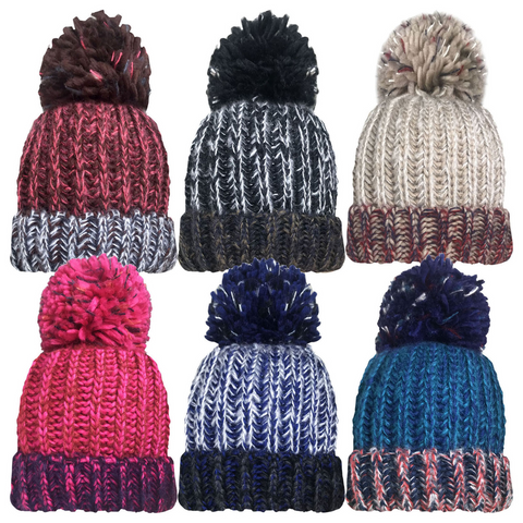 Trendy Adult Knitted Pom Pom Hat in Assorted Colors Perfect for Winter Fashion Cozy Warmth and Style for the Ultimate Cold Weather Accessory
