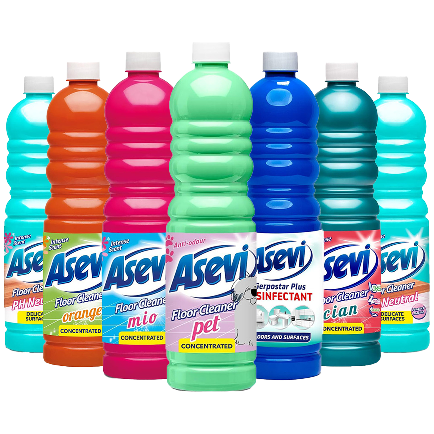 Asevi Floor Cleaner 7 Piece Spanish Cleaning Products Bundle 1L Concentrated Multi Surface Floor Cleaner Household Cleaning Set for Kitchen Bathroom Toilet Home Office Disinfecting Dirt Removal Fresh Fragrance