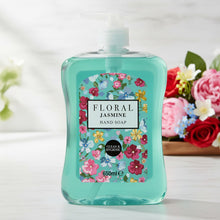 Floral Hand Soap 650ml, Orchid Gardenia Jasmine Magnolia Scented Liquid Hand Wash, Moisturising Handwash, Luxury Bathroom Kitchen Soap, Fresh Floral Fragrance