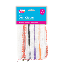Vivid 4 Dish Cloths Set – 36cm x 26cm – Ultra-Absorbent, Quick-Dry, Reusable Kitchen Towels – Perfect for Washing Dishes, Cleaning & Drying – Durable & Eco-Friendly