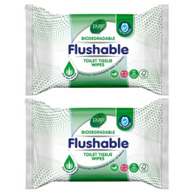 Pure Flushable 40 Toilet Tissue Wipes – Unscented, Biodegradable & Septic-Safe for Sensitive Skin – Gentle, Moist & Strong Wet Wipes for Adults & Babies – Eco-Friendly, Plant-Based & Chlorine-Free