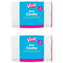 Vivid 4 Dish Cloths Set – 36cm x 26cm – Ultra-Absorbent, Quick-Dry, Reusable Kitchen Towels – Perfect for Washing Dishes, Cleaning & Drying – Durable & Eco-Friendly