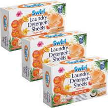Swirl Non-Bio Tropical 20 Laundry Detergent Sheets | Eco-Friendly, Hypoallergenic, Biodegradable | Convenient Pre-Measured Sheets for Fresh & Clean Clothes | No Plastic Waste