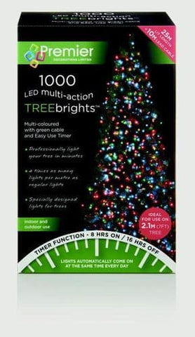 Premier 1500 LED Multi Action Treebrights Outdoor Christmas Lights – Energy-Efficient, Timer-Controlled, Multi-Color & Green Options, Weather-Resistant, Bright Holiday Decor