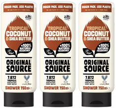 Original Source Coconut & Shea Butter Shower Gel 750ml – Moisturising Vegan Body Wash for Dry Skin – Paraben-Free