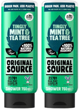 Tingly Mint & Tea Tree Shower Gel 750ml – Refreshing, Vegan Body Wash for Men & Women | Original Source