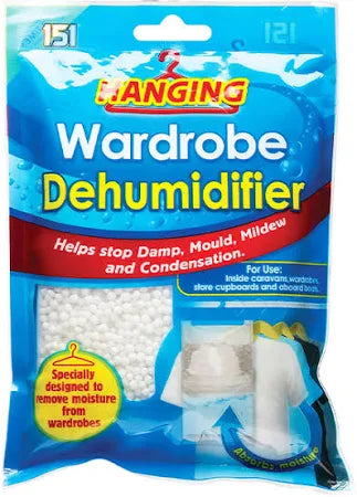 151 Hanging Wardrobe Dehumidifier Bags – 450ml Moisture Absorber for Closets, Cupboards & Drawers – Eliminates Damp, Mould & Mildew – Long-Lasting Moisture Trap for Condensation Control – Freshens & Protects Clothes