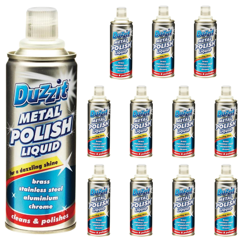 DUZZIT Metal Polish 120ml, Brass Copper Chrome Stainless Steel Cleaner, Restores Shine, Removes Tarnish, Rust Stains & Oxidation, Multi Surface Metal Cleaning Polish for Home & Kitchen
